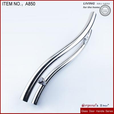 High quality S shaped glass tube stainless steel door handle
