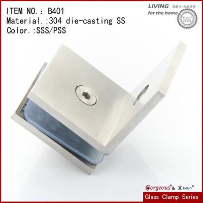 Stainless steel glass clamp round type flat back