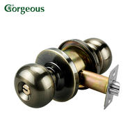 stainless steel types of interior room tubular round knob door lock