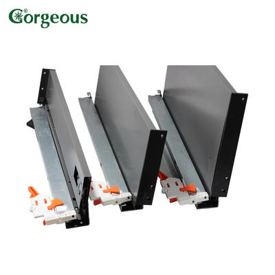 Ultra-thin tandem box soft closing drawer slides,under mount soft close drawer slide